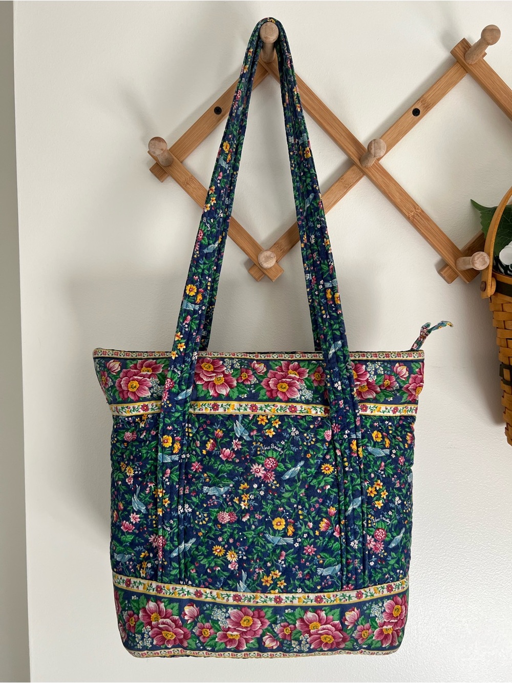 Vera Bradley Vintage Bluebird Villager Tote - Picture 2 of 10